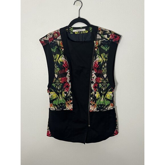 Greedilous Colorful Abstract Artsy Full Zip Vest Size 38 Unisex - Picture 1 of 14
